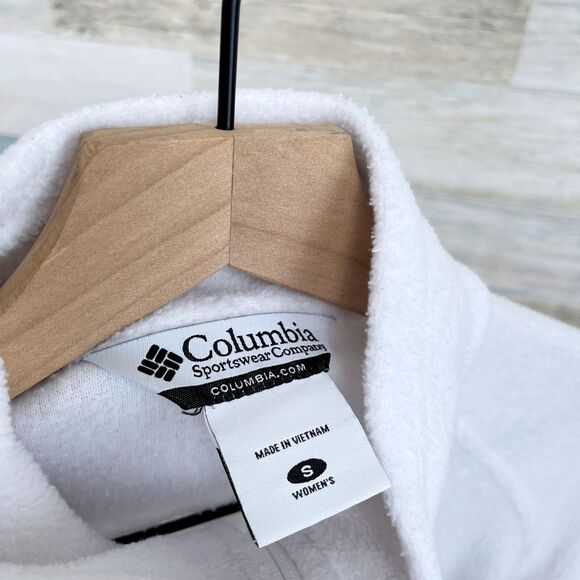 Columbia Benton Springs Fleece Jacket White Full Zip Pockets Womens Small - Picture 5 of 7